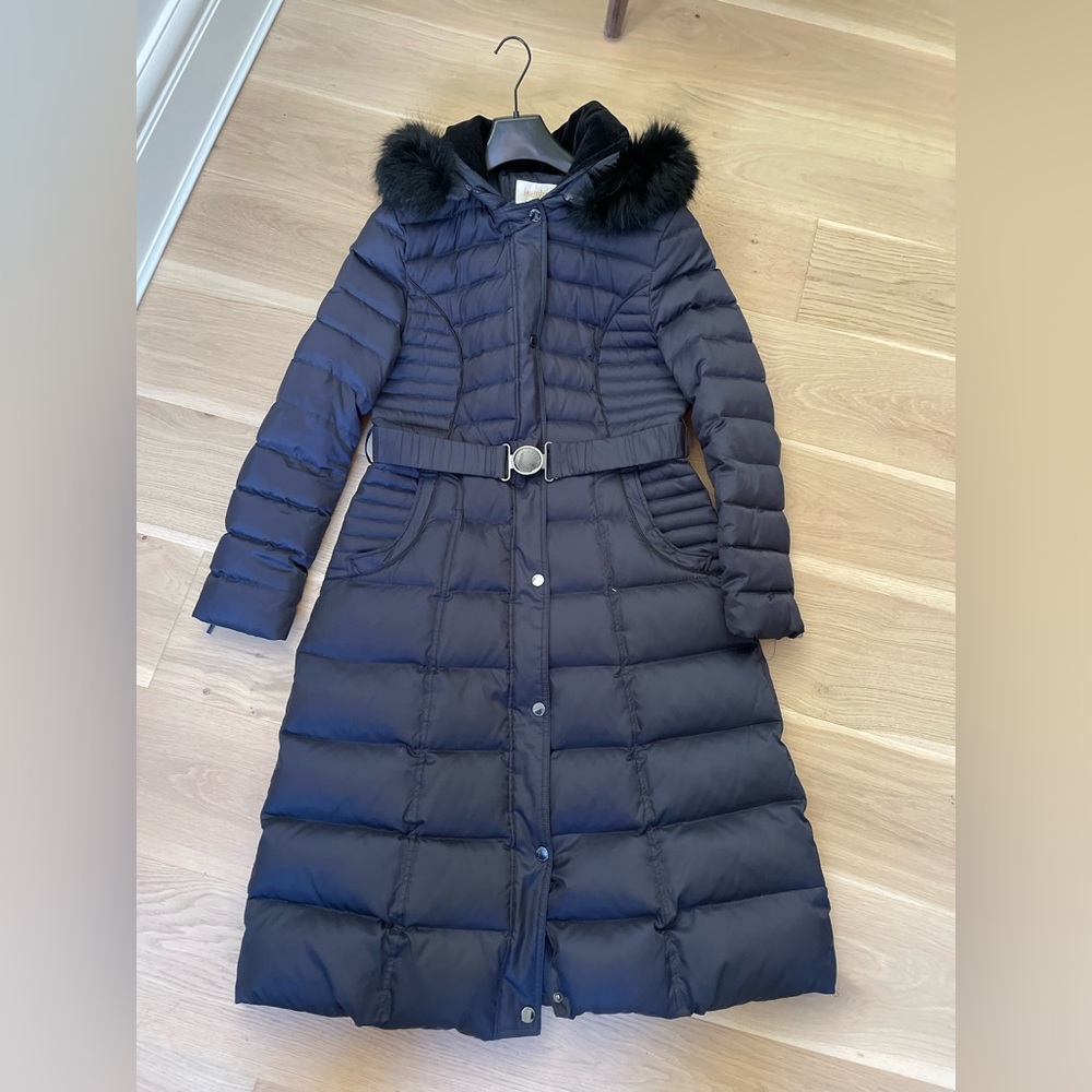 Laundry Down Long Winter Coat Size L (Fits Like M), Dark Blue, with Hood